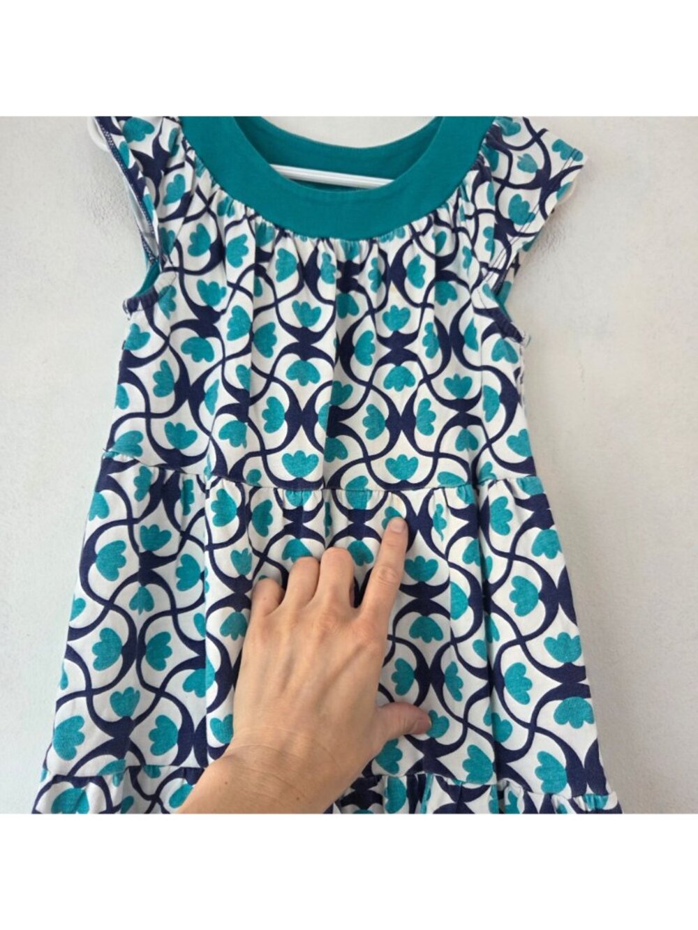 Tea Collection Floral Tea Summer Dress Teal Casual Toddler Girls 5 - Picture 4 of 5